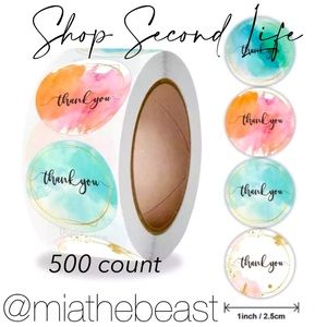 3/$20📦 roll of 500 1” watercolour thank you stickers